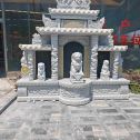 固原芝麻白中国黑石材套墓 花岗岩墓碑
