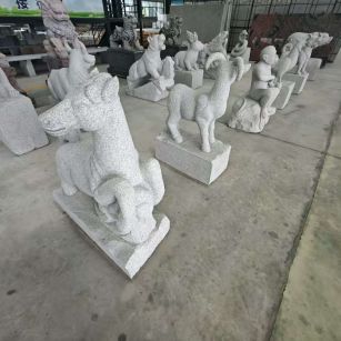 固原芝麻白雕刻 十二生肖 异形雕刻