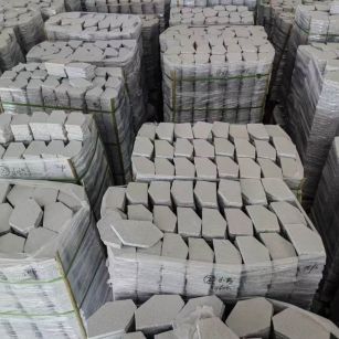 固原芝麻白石材冰裂纹，碎拼。