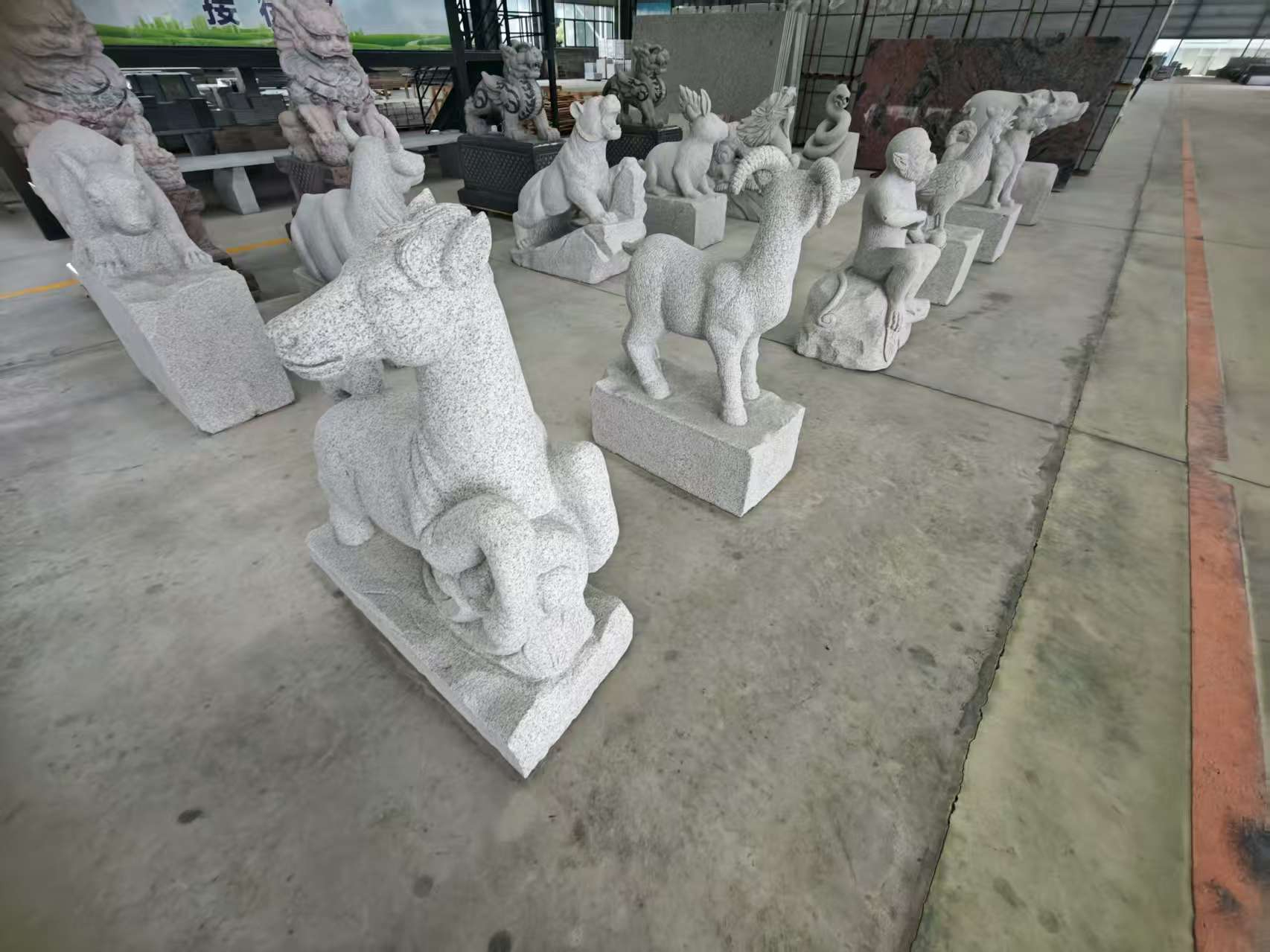 固原芝麻白雕刻 十二生肖 异形雕刻
