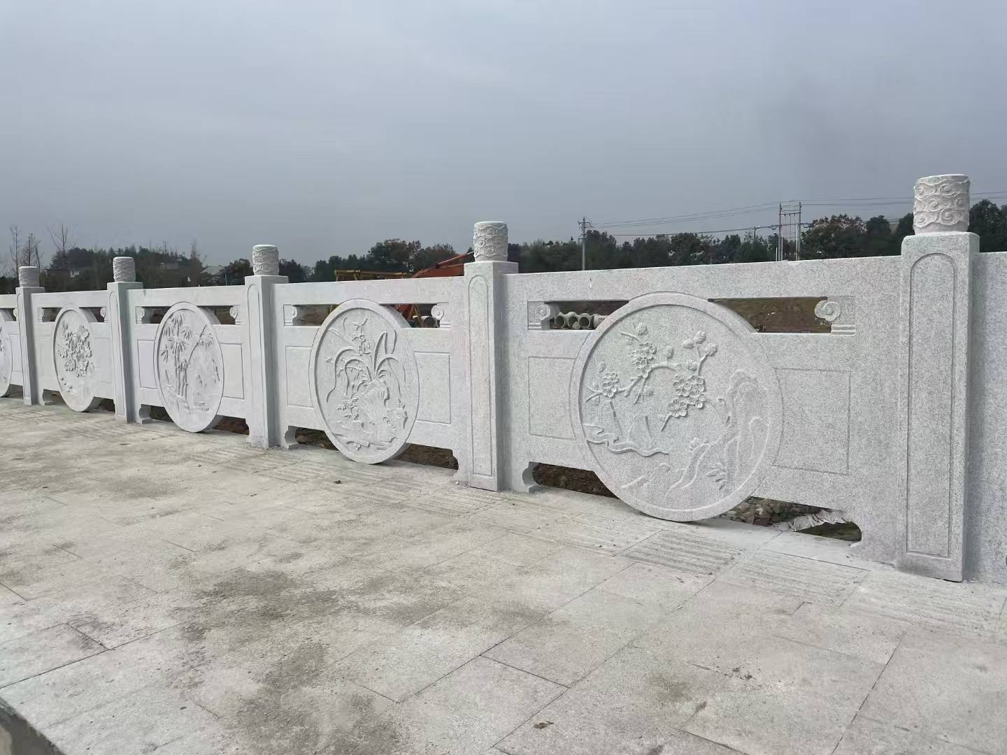 固原芝麻白河道栏杆 石材栏杆